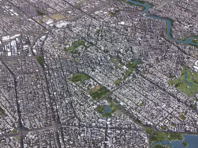 Changchun - 3D City Model Low-poly 3D model