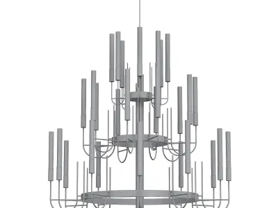 Luxxu chandelier in brass and glass 3D model