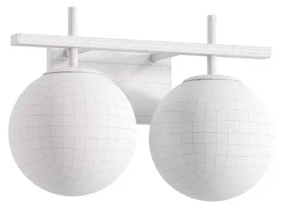 Bathroom Vanity Light With Round Shape Cloud Glass Shade 3D model