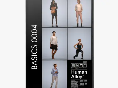 250 People - Human Alloy Library 1 - Basics0001 -Basics0050 3D model
