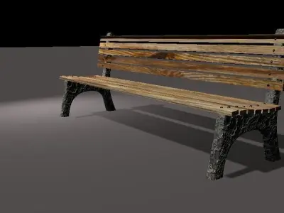 Park bench 3D model 6