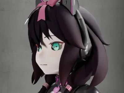 anime Catgirl Low-poly 3D model