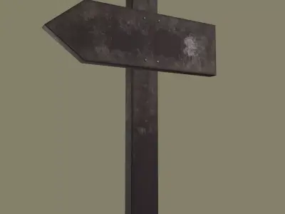 Little Wood Signpost Free low-poly 3D model