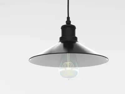 Industrial Black Hanging LED Lamp 3D model