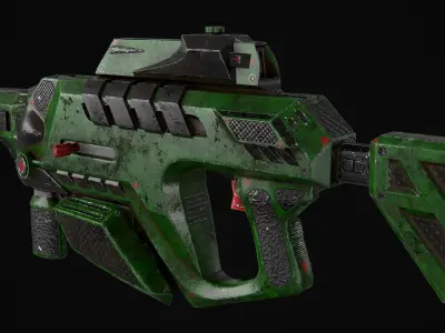 Sci fi Kinetic rifle Low-poly 3D model