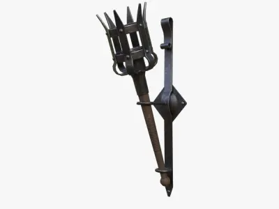 Medieval Torch Low-poly 3D model