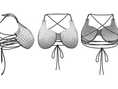 Leather Bra Top Low-poly 3D model