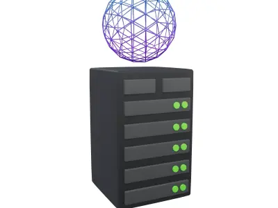 Server Computing Icon v1 001 Low-poly 3D model