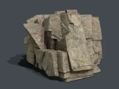 Skull Rock Low-poly 3D model 11