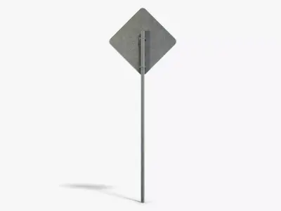 Bike Sign Low-poly 3D model