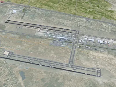 Tehran Imam Khomeini Airport 15km Low-poly 3D model