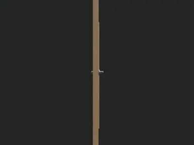 Vertical Glass Pane Wooden Door 3D model