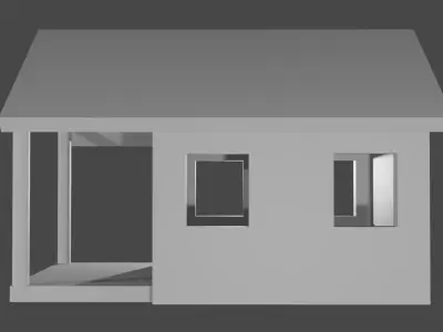 Wooden Hut Low-poly 3D model