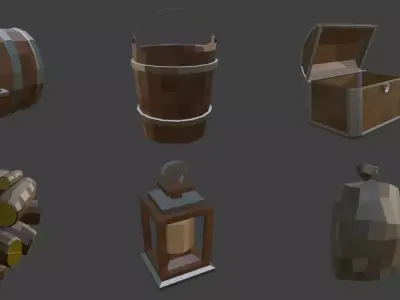  Low Poly Stylized Details Pack Low-poly 3D model