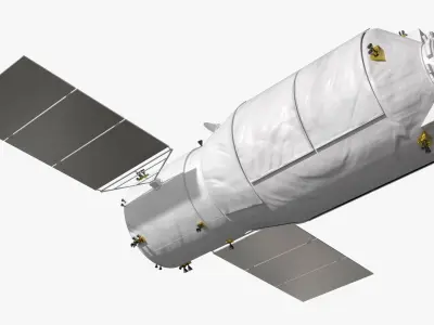  Tianzhou Cargo Spacecraft with Dual Solar Panels 