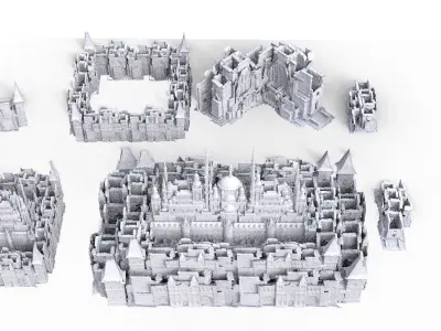 High Elf City Massive structures Kit bash Set 3D model