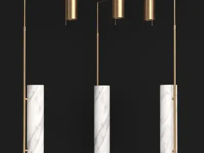 Alma floor lamp by Kelly Wearstler 3D model