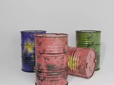 Industrial Barrel Free low-poly 3D model