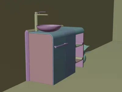 Stylized Modular Sink  3D model