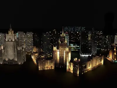 Moscow High Rise Pack Low-poly 3D model