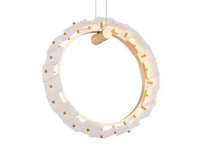 VIGGA circular pendant light gold 3D model