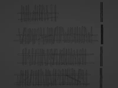 Old fence Free low-poly 3D model