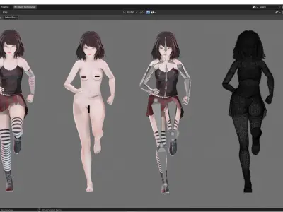 Emo Clothing 0001 - UE5 - Unity - Blender - Animated Low-poly 3D model