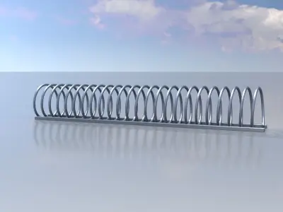 Spiral-shaped bicycle stand made of aluminum Low-poly 3D model