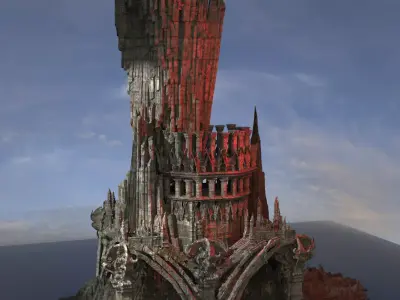 Ancient ivy tower exterior 3D model