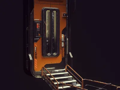 Scifi Space Colony Door  3D model