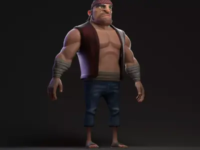 Street Fighter stylized Low-poly 3D model