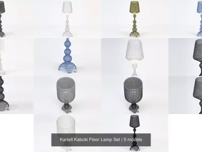 Kartell Kabuki Floor Lamp Set 3D Model Pack