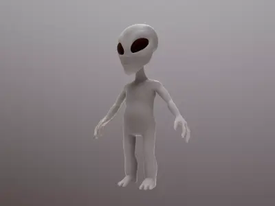 Alien Grey Low-poly 3D model