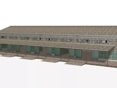  metal warehouse Low-poly 3D model