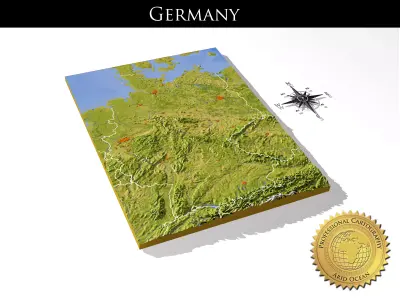 Germany High resolution 3D relief maps 3D model