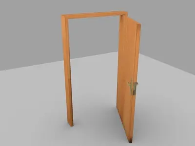 sword wooden door 3D model