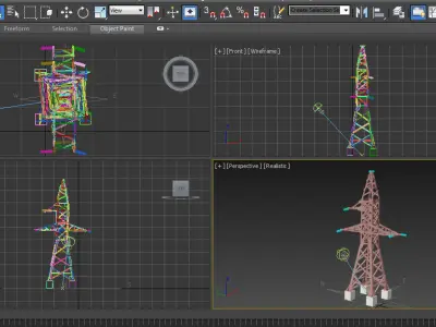 Electrisity Tower 110kV Free low-poly 3D model