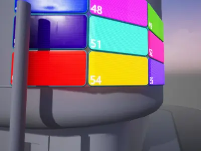 Screen Set 01  Low-poly 3D model