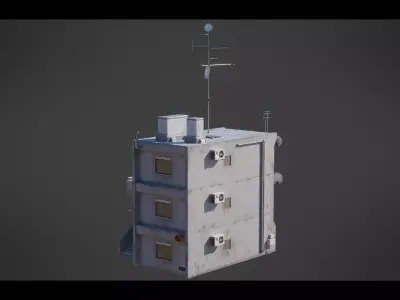 Dystopian Cyberpunk Building 8 Low-poly 3D model