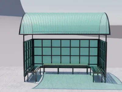 bus stop 3D model 7