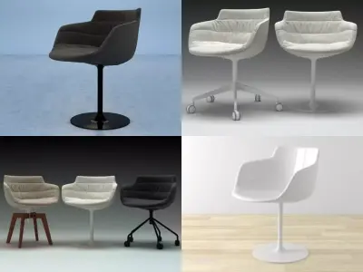 Flow armchair-central leg 3D model