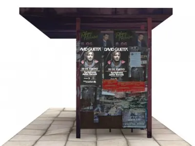 Bus shelter 3D model