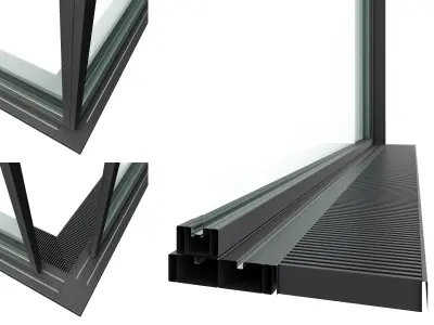 Glazing set with doors and windows 3D model