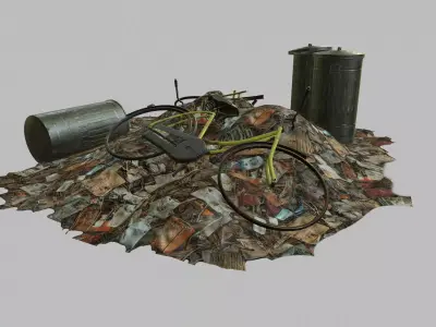 Garbage Pile Low-poly 3D model