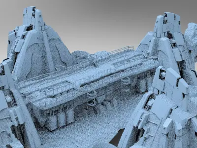 Space colony Military base 2 3D model