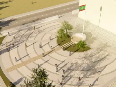 Flag salute place 2 3D model