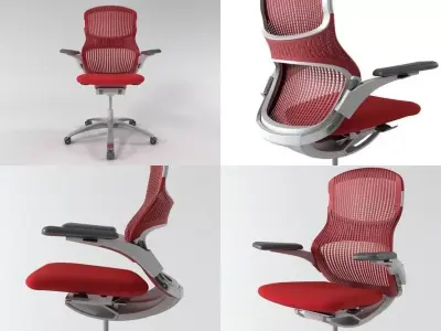 Generation four different office chairs 3D model