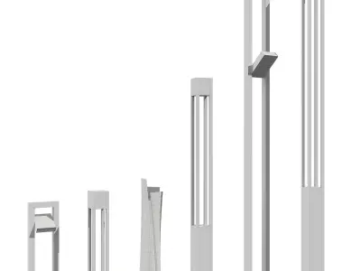 Modern Street Lights set 3D model