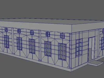 Old Abandoned building Low Poly Interior 3D Model 3D model