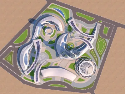 0015 - Futuristic City - 2021 - 03 - 2Ds Plans - 3Ds Files 3D model